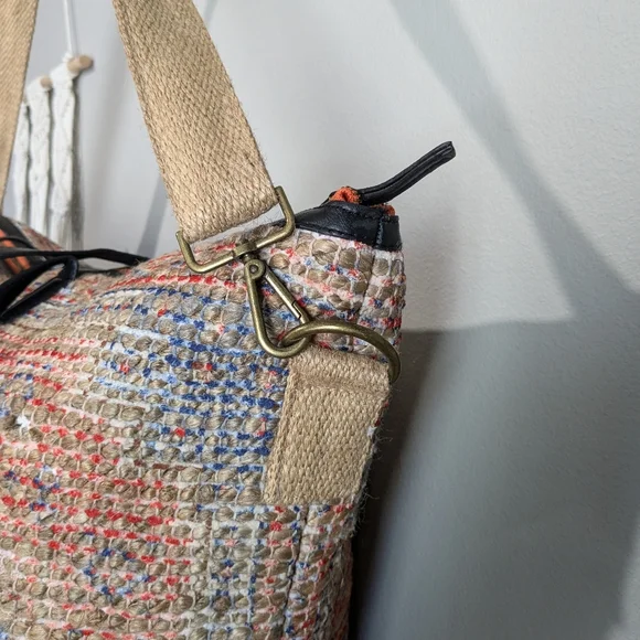 Free People Zoya Weave Weekender Oversized Tote Bag